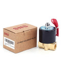 Three Eighths Inch NPT Brass Electric Solenoid Valve DC12V Normally Closed For Water Air Diesel, two way, brass body and box
