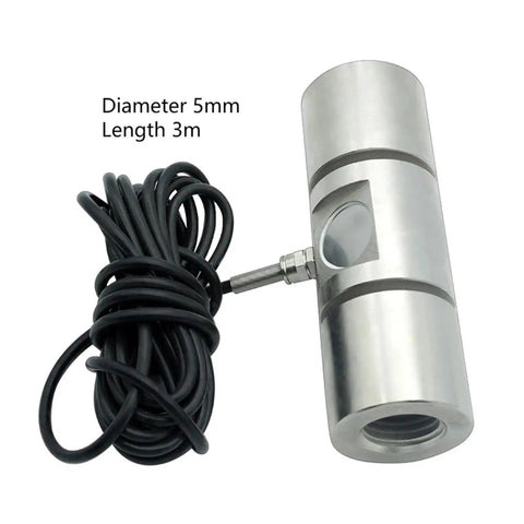 Beefy 6-Axis Truck Scale Load Cell 1000kg Stainless Steel Force Sensor, cylindrical design, and cable attachment visible
