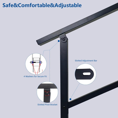 Rock Solid Galvanized Steel Stair Railing With Adjustable Outdoor Handrail Designed For One Or Two Steps Featuring Corrosion Resistant Finish And Quick Install For Front Porches showing adjustable pivot bracket and secure fit washers