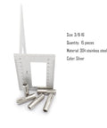 15 Pieces Drop In Anchors Set, Knurled, 3/8-16 For Solid Concrete with ruler, 304 Stainless Steel, Silver Finish