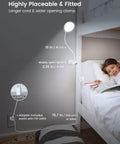 Clip On LED Reading Light For Bed With 36 LEDs, attached to headboard, illuminating a bed with child reading, focus on flexible arm