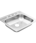 2000 Series 25 Inch 20 Gauge Drop In Stainless Steel Kitchen Sink With Rear Drain Quick Mount Noise Shield Built To Last