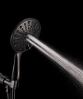 Handheld Shower Head 6 Inch Rainfall Face With High Pressure And 6 Spray Settings Including Power Rain, Oil Rubbed Bronze Finish
