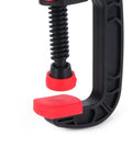 G Clamp Woodworking Tool With Quick Adjustable Movable Jaw For DIY Woodworking And Carpentry Projects 2 Inch Opening 50mm Soft Grip Holding Clamp For Fast Easy And Secure Fabrication, black and red