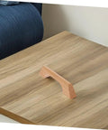 Solid Wood Cabinet Pull Handles Set With Screws Six Pack Wood Drawer Handles Natural Grain Finish on Table