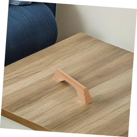 Solid Wood Cabinet Pull Handles Set With Screws Six Pack Wood Drawer Handles Natural Grain Finish on Table