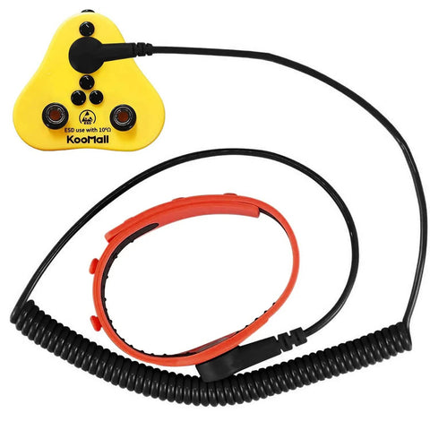2 In 1 ESD Wrist Strap With Grounding Plug For Easy Grounding From Outlet Socket Static Control Anti Static Silicone Bracelet