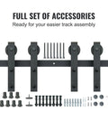 Sliding Barn Door Hardware Kit 8 Ft Heavy Duty Track Kit For Double Doors With Smooth Silent Pulley Supports