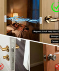 Ultra Thin Magnetic Door Catch With Heavy Duty Adhesive for quiet close in wooden door with sleeping family scene