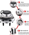 Front 2WD Wheel Bearing Hub And Bearing Assembly For Chevy Tahoe Silverado 1500 Suburban Avalanche Express 6 Lug With ABS Fits GMC Yukon XL 1500 Sierra Savana Cadillac Escalade 515054, shown with grease, cage, bottom, and high-strength bolt detail.