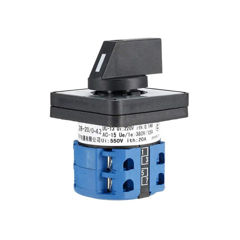 Heavy Duty Changeover Switch SYW28 20 With Five Positions And Eight Terminals Universal Rotary Cam Selector Latching 550V 20A