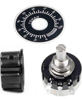 10K Ohm Potentiometer Single Turn Carbon Film Rotary Taper For Inverter Speed Control With 2 A03 Knobs And 2 Dials, 2-Watt 3-Pin