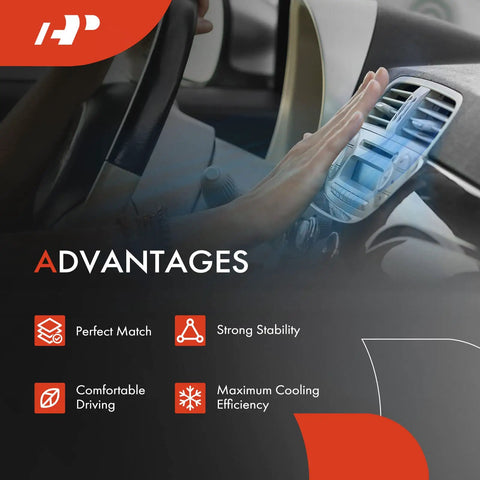 Rear AC Evaporator Core Compatible With Honda Fit 2009-2014 L4 1.5L shown in a vehicle interior with hand near AC vents.