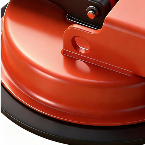 Close-up of Pro Grade Floor Suction Cup Tool For Tile And Plank Installations No Slip Strong Vacuum Adhesion in red and black.