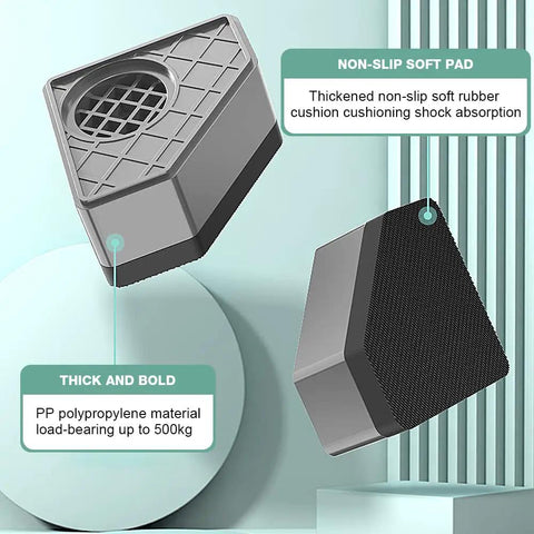 Heavy Duty Washing Machine Anti Vibration Pads With Shock Absorbers shown in close-up with non-slip rubber and PP material.