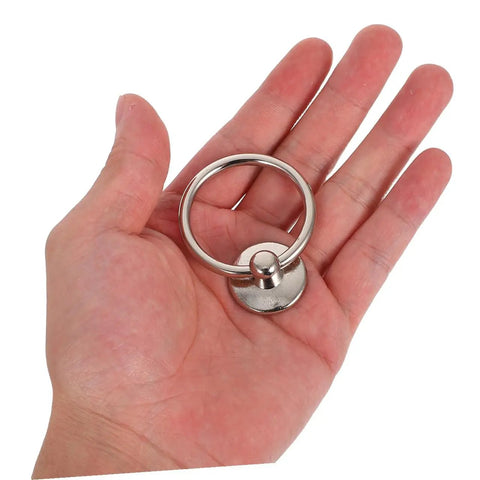 10 Pack Silver Metal Ring Drawer Pulls With Single Hole Cabinets Knobs Retro Vibe Ring Handles in hand
