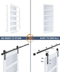 24 By 84 Inch Glass Sliding Barn Door Slab With Frosted Glass LVL Wood Core White Waterproof PVC Surface assembly guide