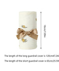 Bed Rail Teething Protector For Sides And Corners, Breathable Cotton Gauze Cover Keeps Gums Safe And Dry, rolled with bow