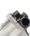 Close-up of BMW Replacement Electric Engine Water Pump With Bolts For 3.0L I6 Engines, showing inlet and outlet ports.