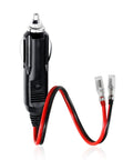 Heavy Duty Fused Cigarette Lighter Male Plug With Embedded 15A Safety Fuse And Crisp Led Glow, showing black plug and red-black wires.