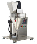 Compact Desktop Semi Automatic Powder Filling Machine Featuring No Sweat Setup And Consistent 10 To 200 Gram Dosing For Coffee Milk Sugar Feed And Bulk Granules, stainless steel design.