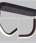 Close-up details of Modern Linear Dimmable LED Pendant Light, Two-Light Fixture For Kitchen Island Dining Room Bar, Black Finish