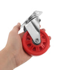 Hella Smooth Nylon Caster Wheels For Mechanic Creepers providing straight up quiet rollout, red nylon wheel with metal swivel mount.