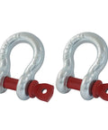 2 Pack Three Eighths Inch D Ring Shackles With Screw Pin, One Ton Working Load Limit, Galvanized Heavy Duty Shackles For Tow Straps