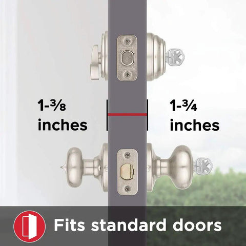 Juno Keyed Entry Door Knob And Single Cylinder Deadbolt Combo with Microban shown from side on standard door