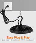 UFO LED High Bay Light 100W For Warehouses And Workshops, 11,000 Lumens, 5000K Daylight, 120V Plug And Play with cord connected