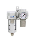 SAU420-N04G Compressed Air Filter Regulator Combo Half Inch NPT With Poly Bowl Manual Drain Bracket Gauge 10 Micron Element for Industry