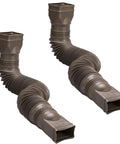 Two Pack Brown Flexible Downspout Extension Gutter Connector for Rainwater Drainage fits most 2x3 and 3x4 downspouts, easy bend