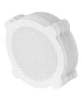 Saluaqui 50pcs Mesh Shower Drain Stickers 12cm Hair Catcher stacked view, white mesh design for effective hair trapping.
