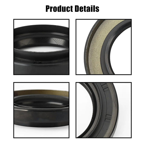 Heavy Duty Front Differential Carrier Seal and CV Axle Shaft Oil Seal Kit for 4Runner Tacoma Sequoia Tundra Fj Cruiser Lexus GX LX Vehicles 2 Pack Leak Fix detailed close-up of rubber seals.