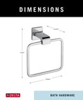 Polished Chrome Square Towel Ring For Kitchen And Bathroom Durable Zinc Hardware That Keeps Towels Hanging Neatly Corrosion Resistant