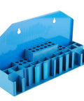 Blue plastic storage rack for 58 Pcs T Slot Clamp Kit with Hardened Press Plates for Lathe and Milling Machines M14.
