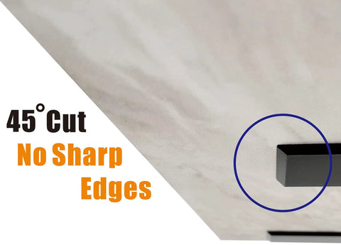 45° cut edge of 2 Pack Free Hanging T Shelf Brackets Beefy Heavy Duty Steel Knee Wall Hidden Granite Countertop Support for Floating Shelves and Vanities DIY Projects Includes Screws 18 Inch.
