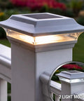 Imperial Solar Post Cap For 4x4 Posts White With High Output LED Lights, auto on nightly, warm and cool light modes, deck installation