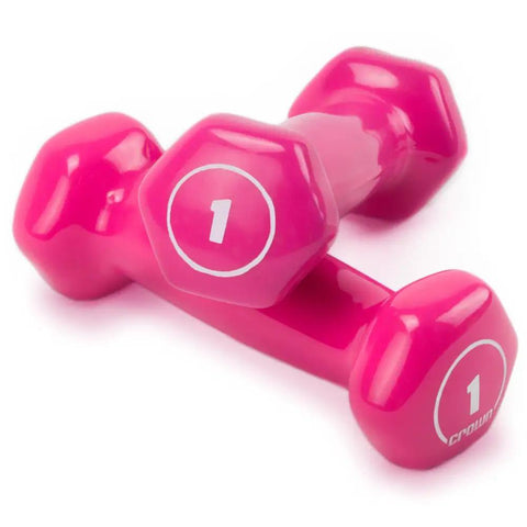 Pair Of 1Lb Thick Vinyl Coated Hex Dumbbell Hand Weights For Home Gym Durable Hex Shape Comfortable Grip Colorful Vinyl Finish Versatile