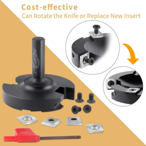 Pro Grade CNC Spoilboard Surfacing Router Bit For Wood With Half Inch Shank And Three Inch Cutting Diameter Two Plus Two