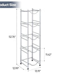 5 Tier Water Jug Rack for 5 Gallon Bottles With Detachable Shelves, Space Saving Water Bottle Holder Organizer for Kitchen, Office, Break Room, Classroom, Silver Finish