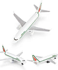 Miniature Alloy Die Cast Airplane Model For Tabletop Display And Collectible Aviation Decor Realistic Scale Model Plane With Detailed Finish Ideal For Plane Nerds And Flight Enthusiasts As A Thoughtful Gift, white with green-red accents, tabletop view.