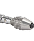 Detailed view of the metal needle clamp from the Slick 3-Pc Pin Vise Hand Drill Set for Watch Repair.