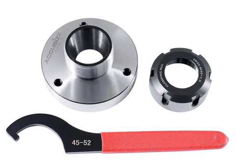 ER 32 Collet Chuck With 80mm Baseplate And 0.0016 Inch Concentricity Backplate For CNC Milling Lathe Tool Engraving Machines with ER nut and wrench