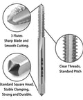 Two Pack No 10 24 UNC Thread Tap Right Hand M2 HSS 10 X 24 UNC Straight Fluted Machine Tap