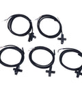 5 Piece Photoelectric Switch Sensor Set with U Shaped Slot, shown with wiring and compact design, ideal for machinery and electrical use.