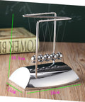 Z Shape Newton Cradle Pendulum Desk Toy for Home Office Decor with five silver balls and dimensions 18cm x 11cm x 18.5cm
