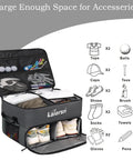 Two Layer Golf Trunk Organizer For Your Car With Ventilated Shoe Compartment And Waterproof Design For Golf Balls Tees Clothes Gloves And Gear Fits Size 11 Shoes The Perfect Gift For Golfers displaying storage capacity