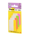 Sticky Tabs 2 In By 1.5 In Book Markers in Assorted Bright Colors for Reading, Annotation, Reminders, and Easy Organization, Writable and Repositionable, Great for Highlighting, Bookmarking, and Quick Reference in Yellow, Pink, Orange, and Green in a pack of 24.