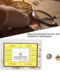 Copper Watch Crown Screws Replacement Parts Kit For Tiny Screws And Back Opener Tools with open kit and watch parts visible